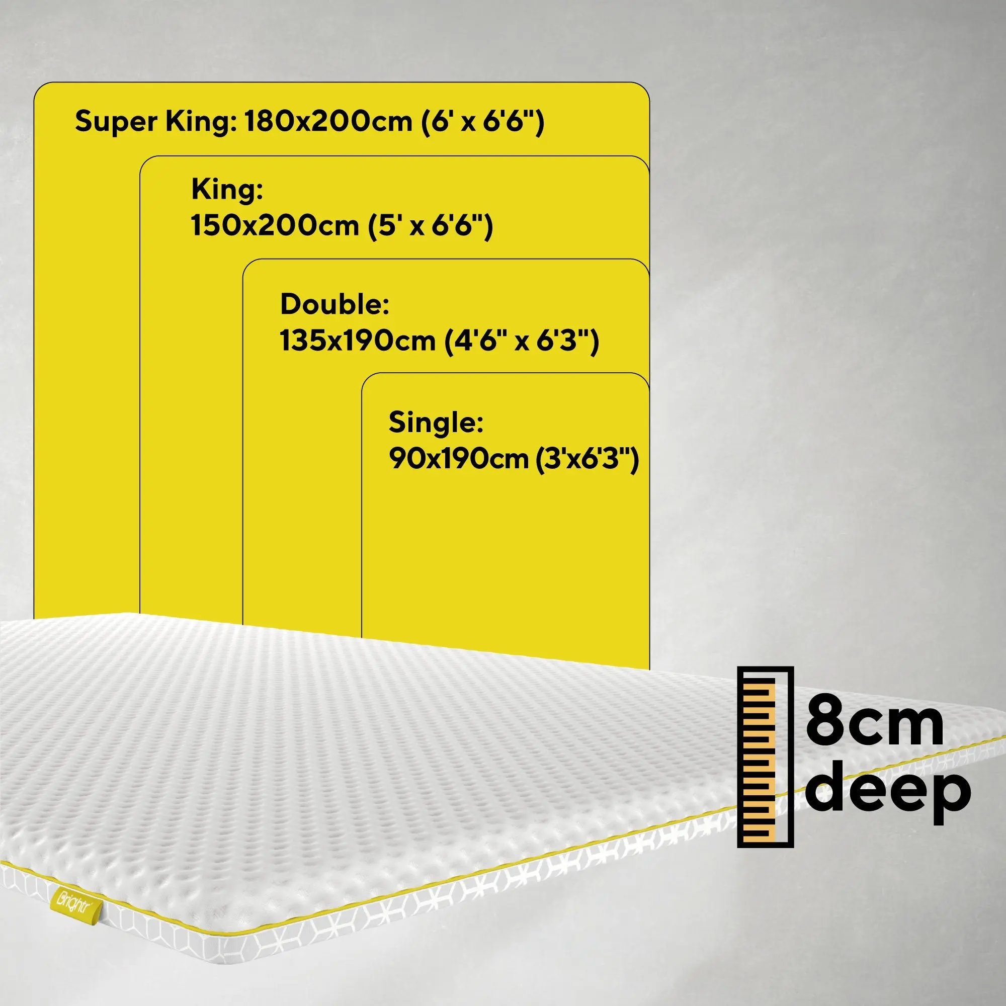Brightr® Aurora Deluxe 2 in 1 Memory Foam mattress topper Medium Firm - Image 9