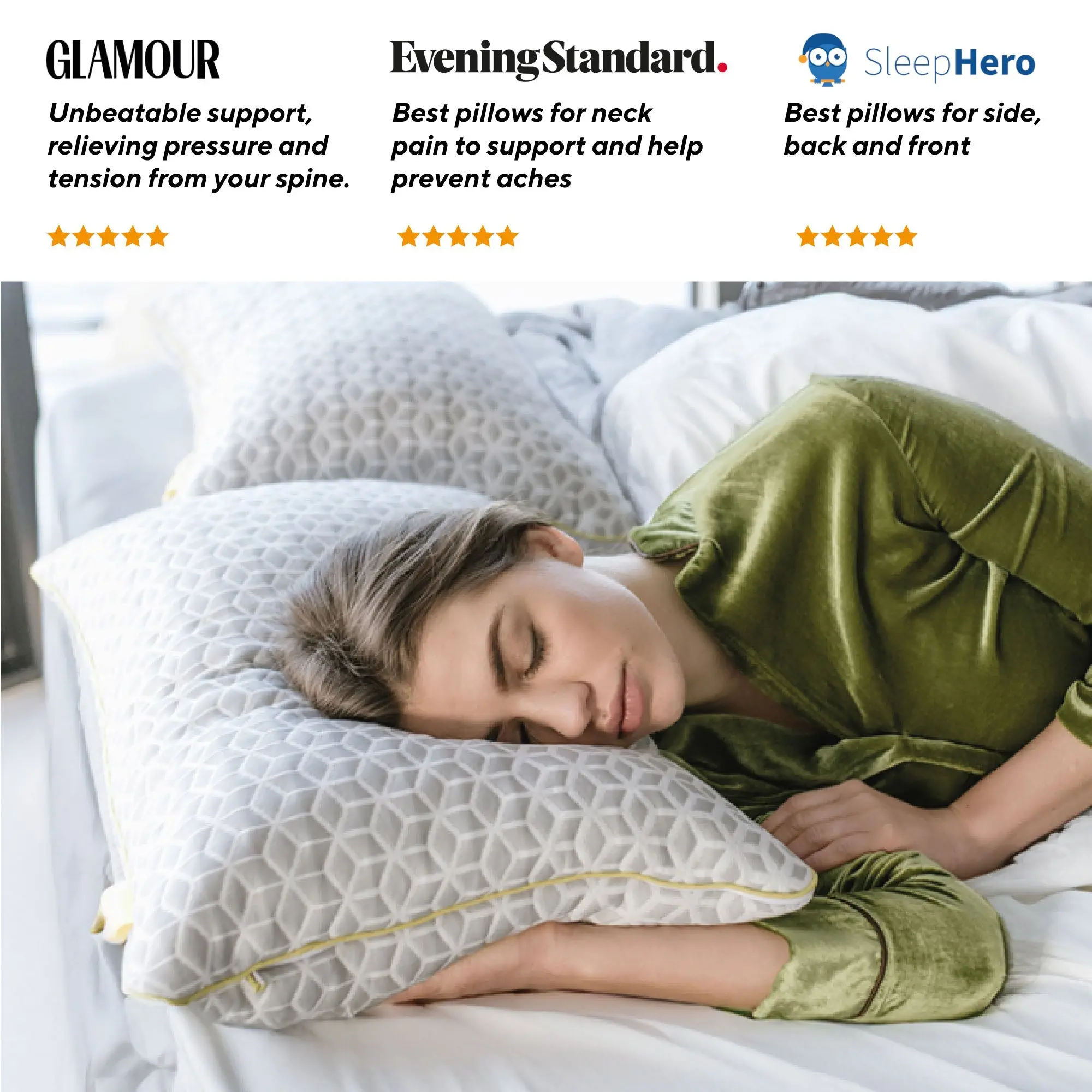 Brightr® Luna Adjustable Memory Foam pillow for neck & shoulder pains - Image 3