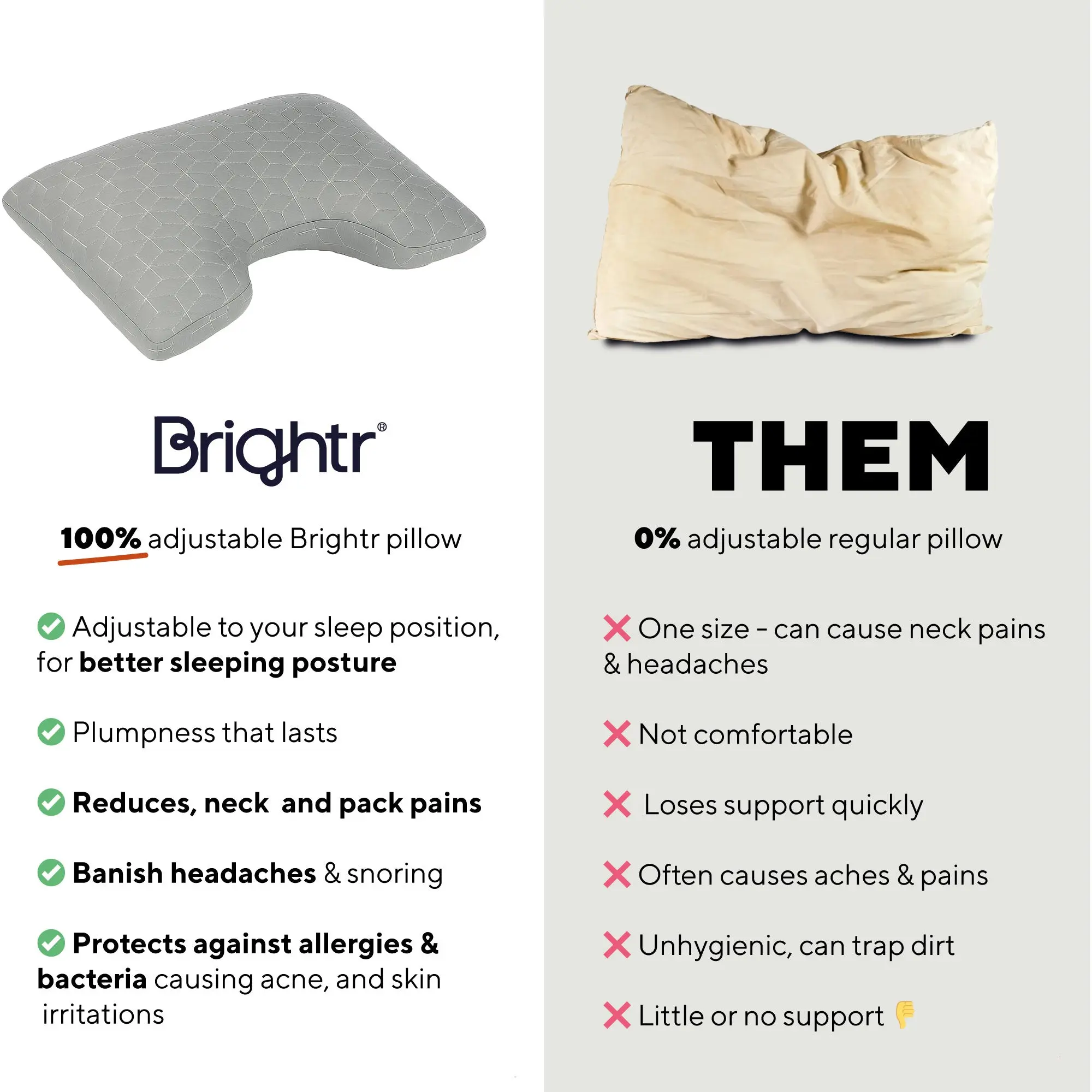 Brightr® MoonHug Adjustable Memory Foam pillow - Image 10