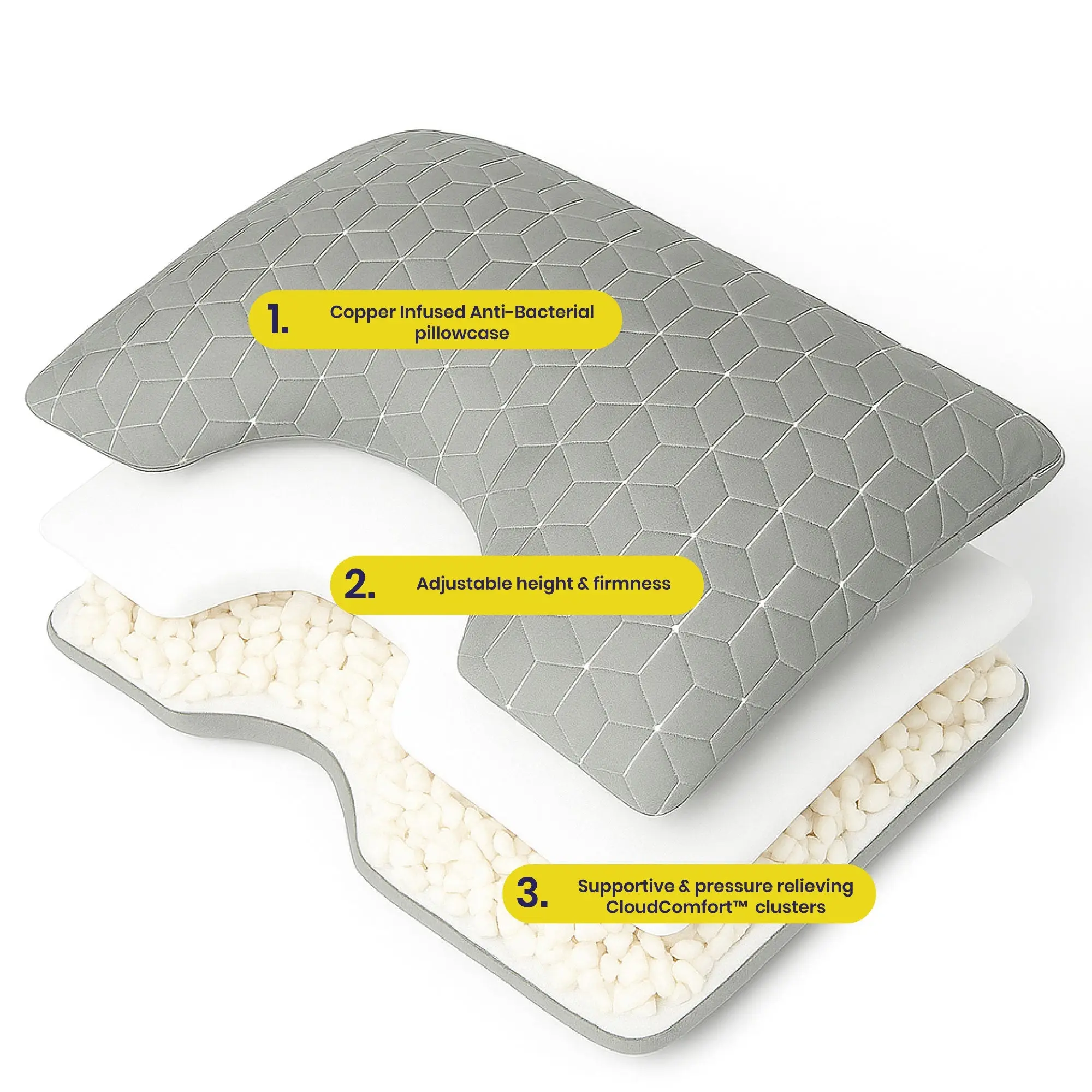 Brightr® MoonHug Adjustable Memory Foam pillow - Image 9
