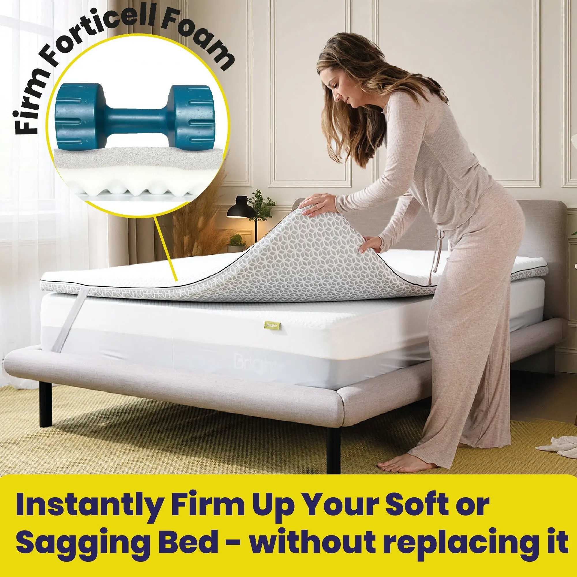 Brightr® Titan Deluxe 2 in 1 Mattress Topper - Firm/Extra Firm - Image 3