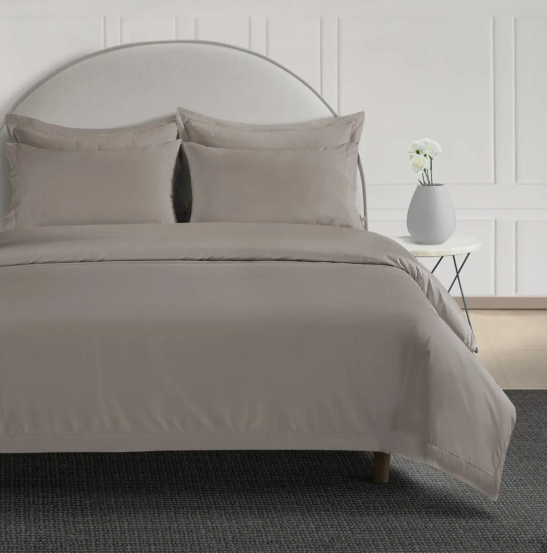 Simply Taupe Brookshire Percale Duvet Cover - Image 2