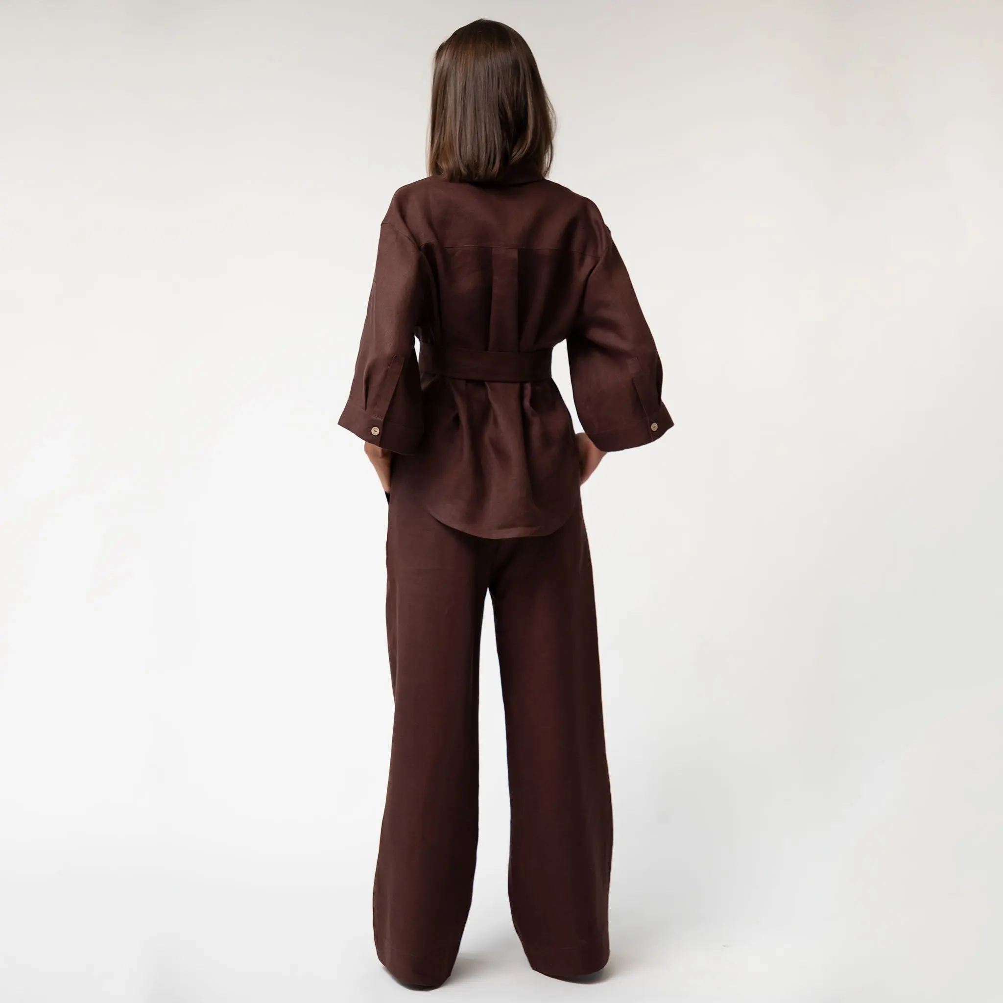 Brown Heavy Linen Shirt Perfect Days - Image 10