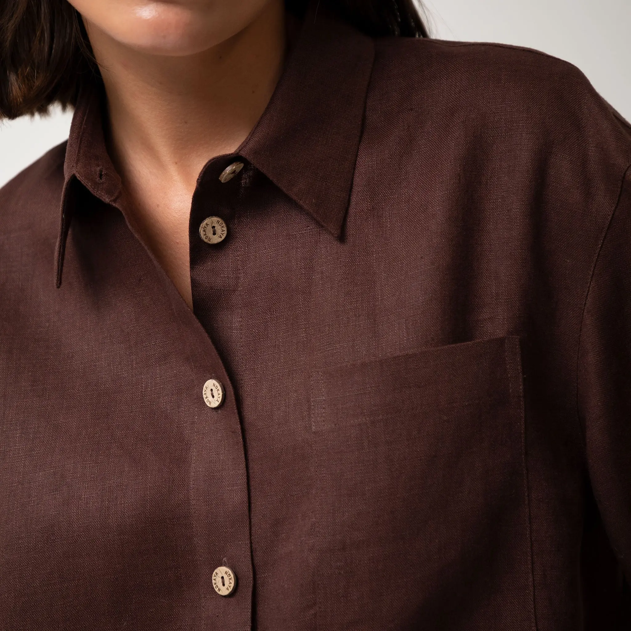 Brown Heavy Linen Shirt Perfect Days - Image 7