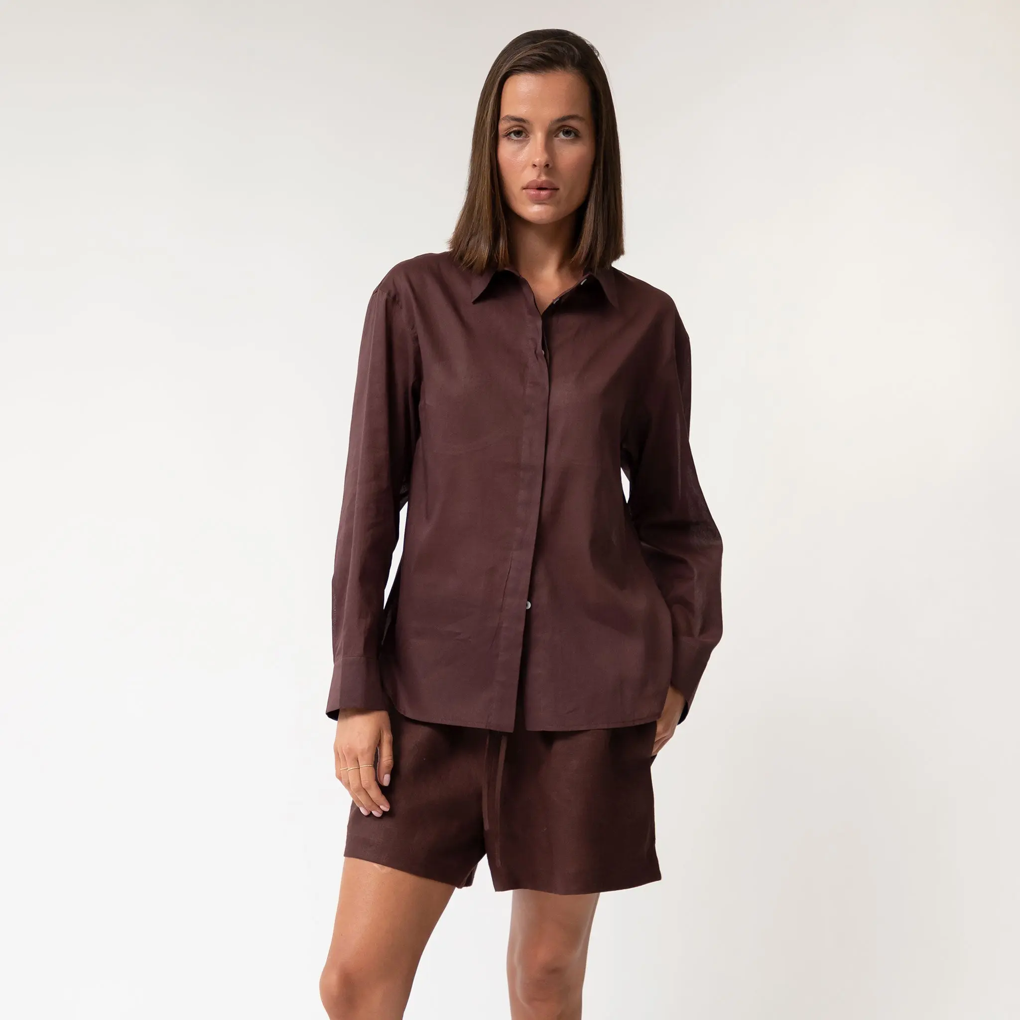 Brown Heavy Linen Shorts Perfect Days - Image 10