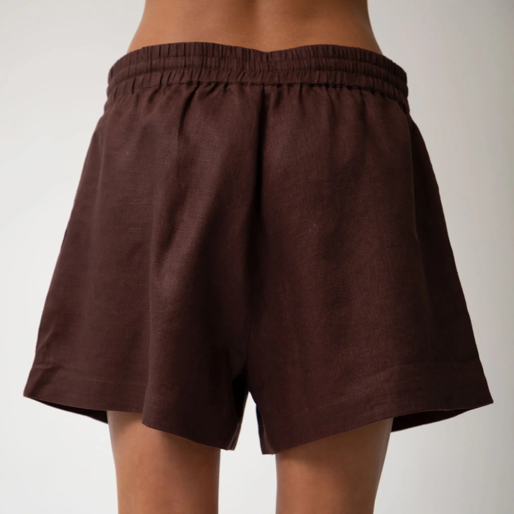 Brown Heavy Linen Shorts Perfect Days - Image 6
