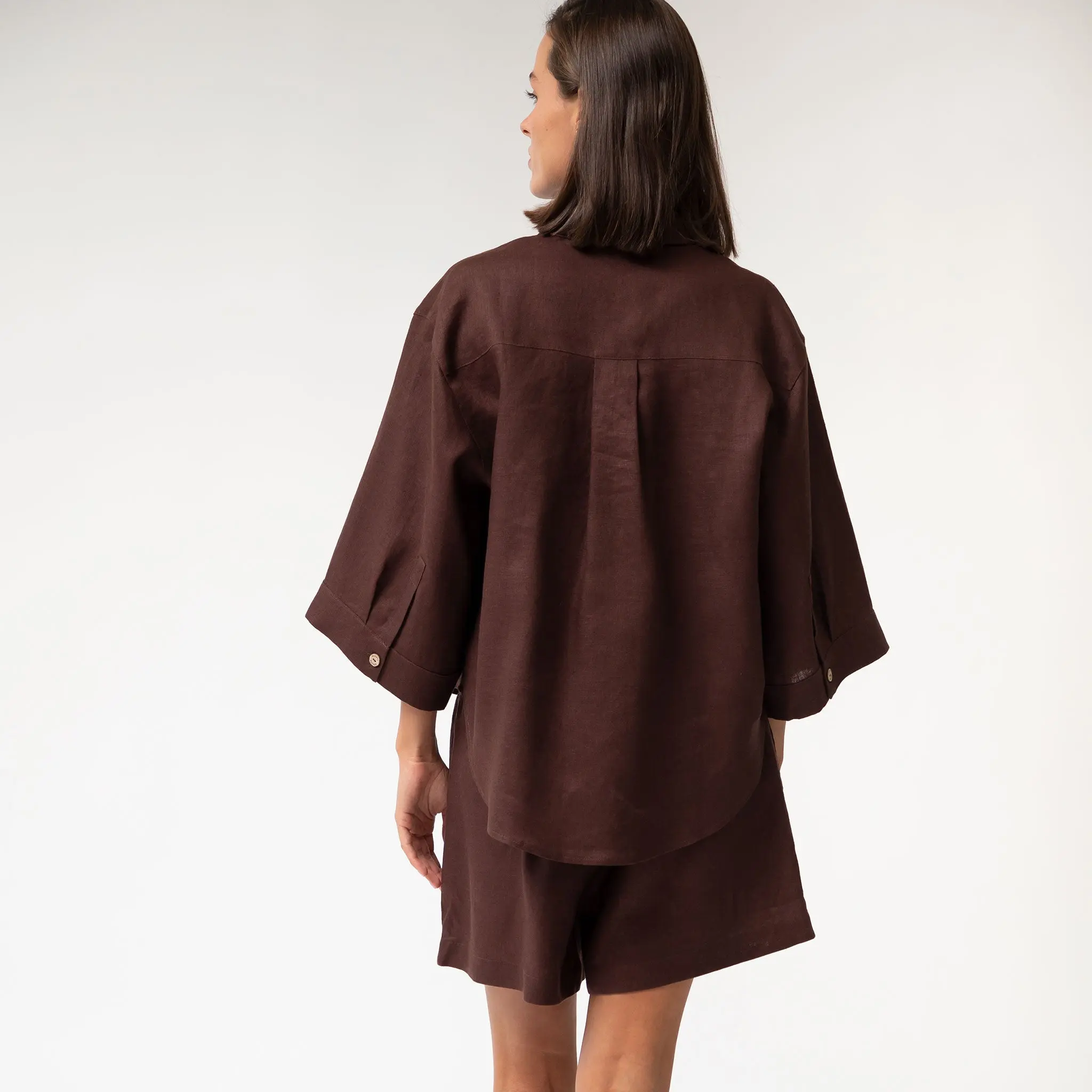 Brown Heavy Linen Shorts Perfect Days - Image 8