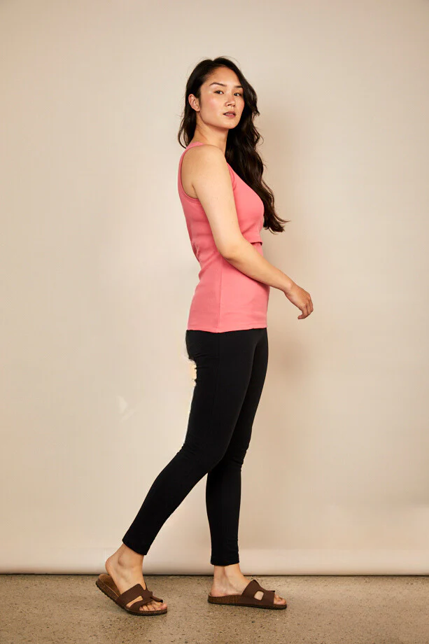 Bshirt Nursing Rib Racer Vest in Rose - Image 4
