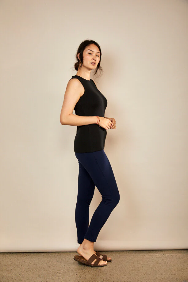 Bshirt Women's Rib Racer Vest in Black - Image 3
