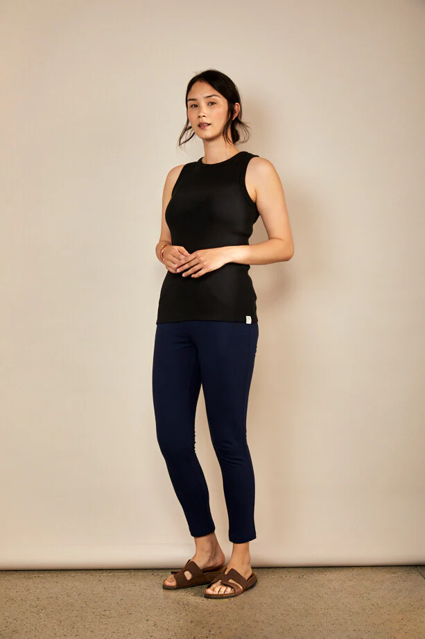 Bshirt Women's Rib Racer Vest in Black - Image 4