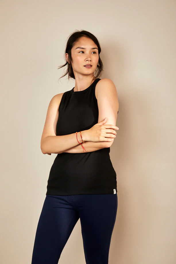 Bshirt Women's Rib Racer Vest in Black - Image 7
