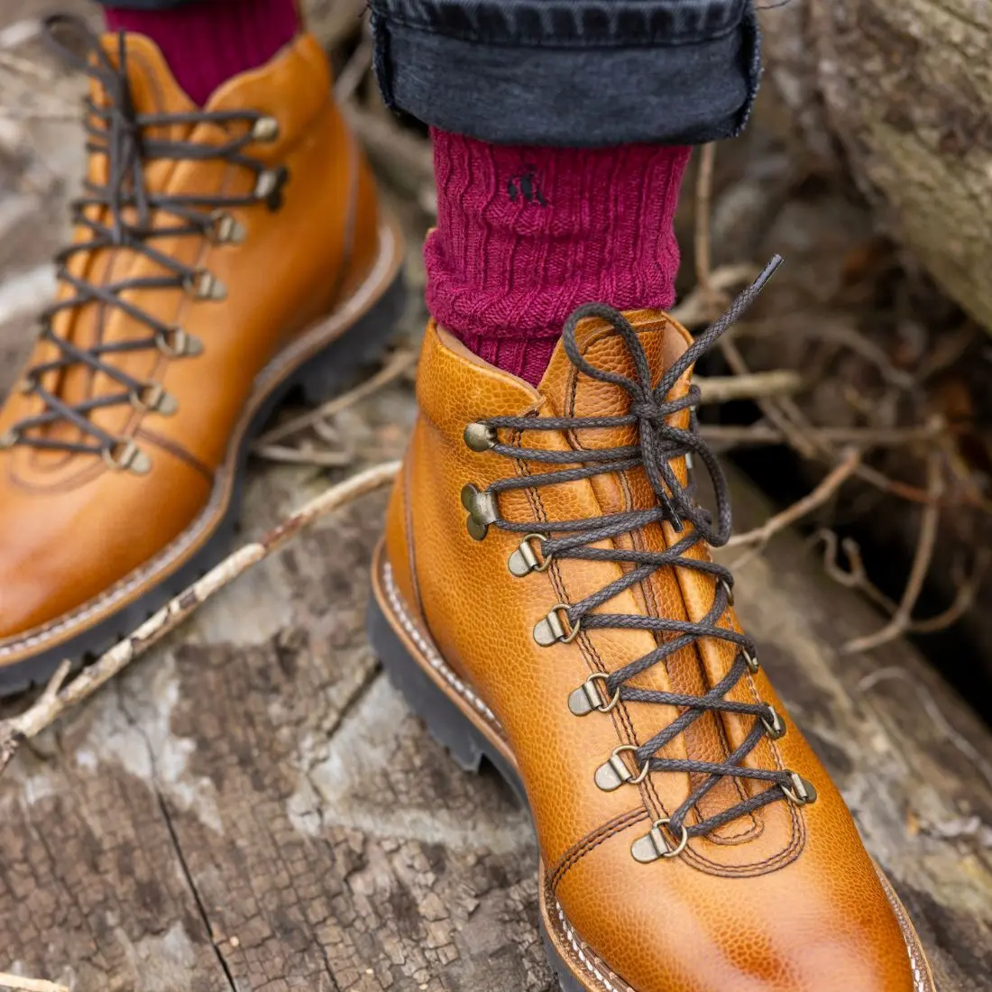 Burgundy Bamboo Boot Socks - Image 4