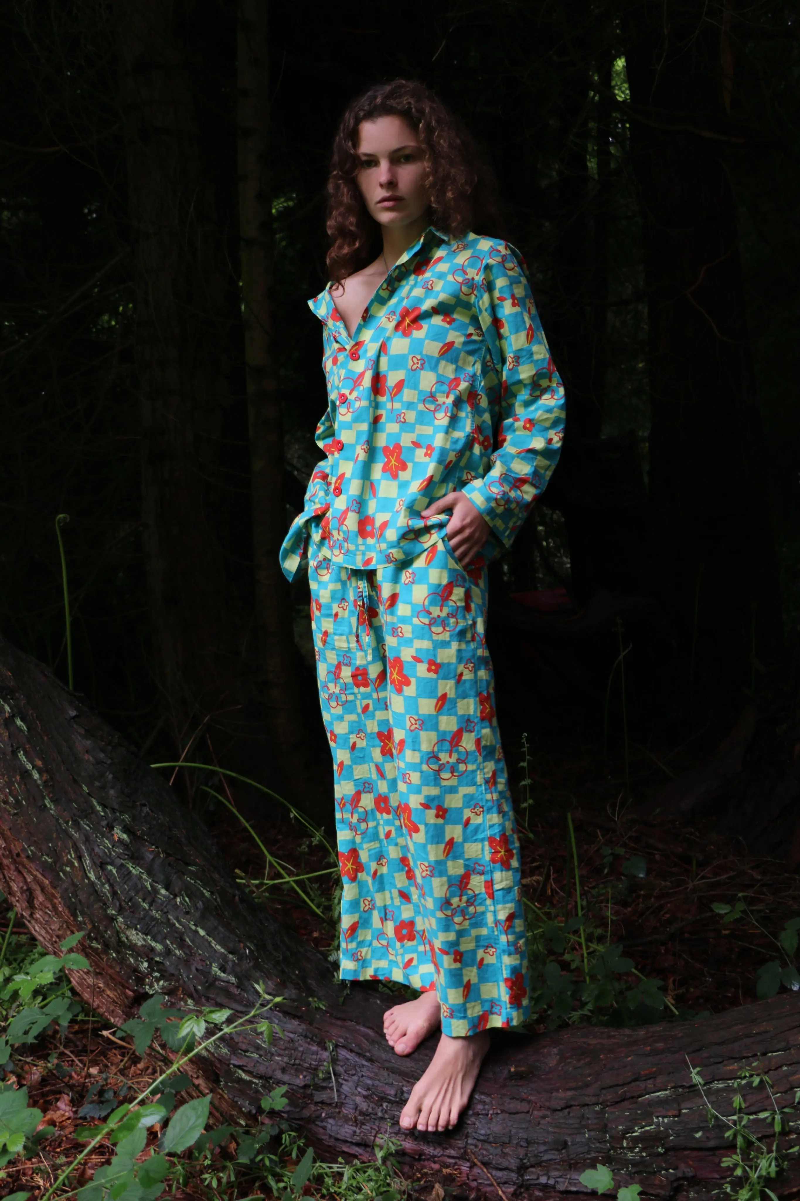 Can Chess (Blue) Unisex Cotton Pyjama Trouser / Pyjama Trouser Set