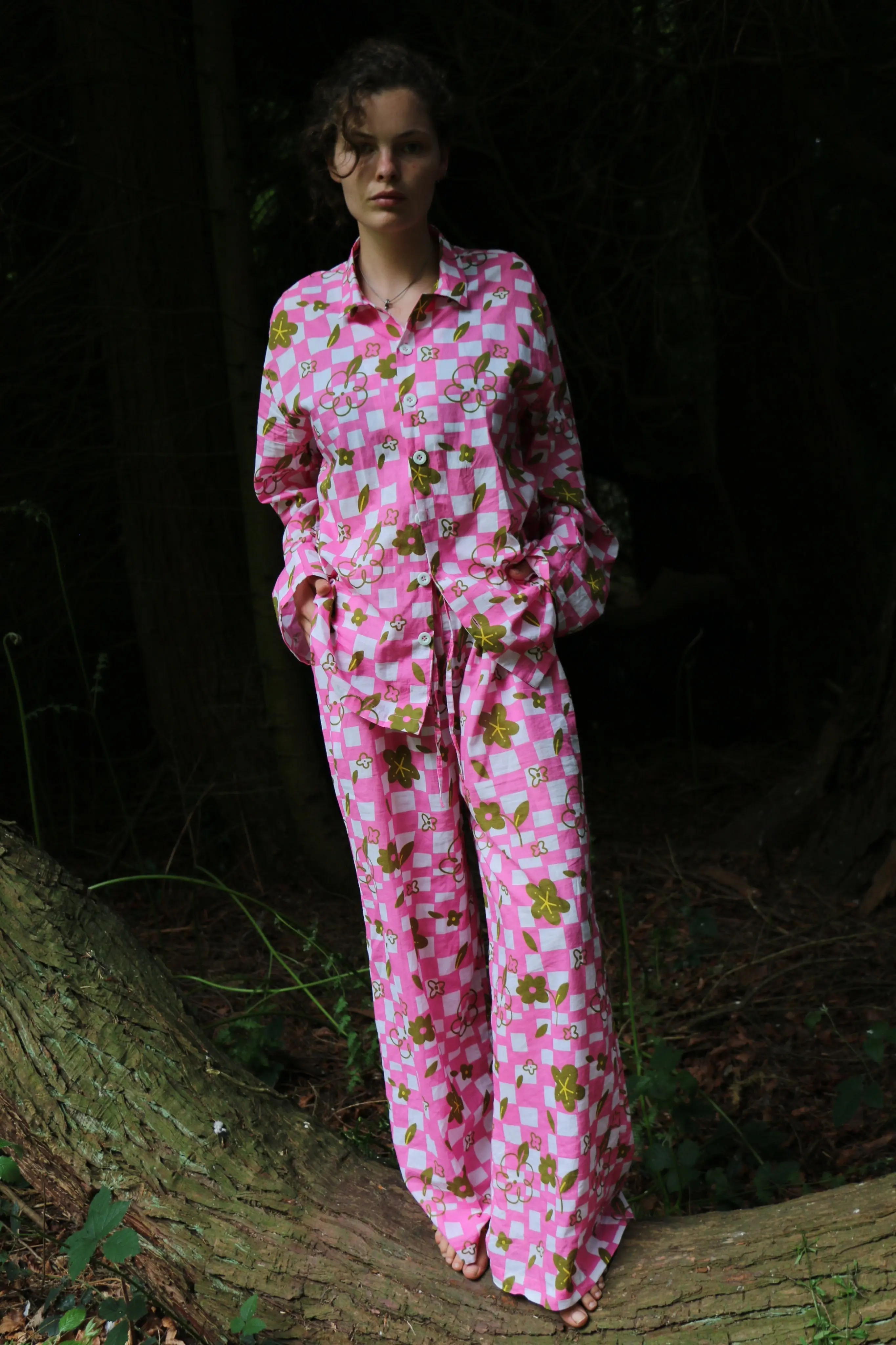 Can Chess (Pink) Unisex Cotton Pyjama Trouser / Pyjama Trouser Set