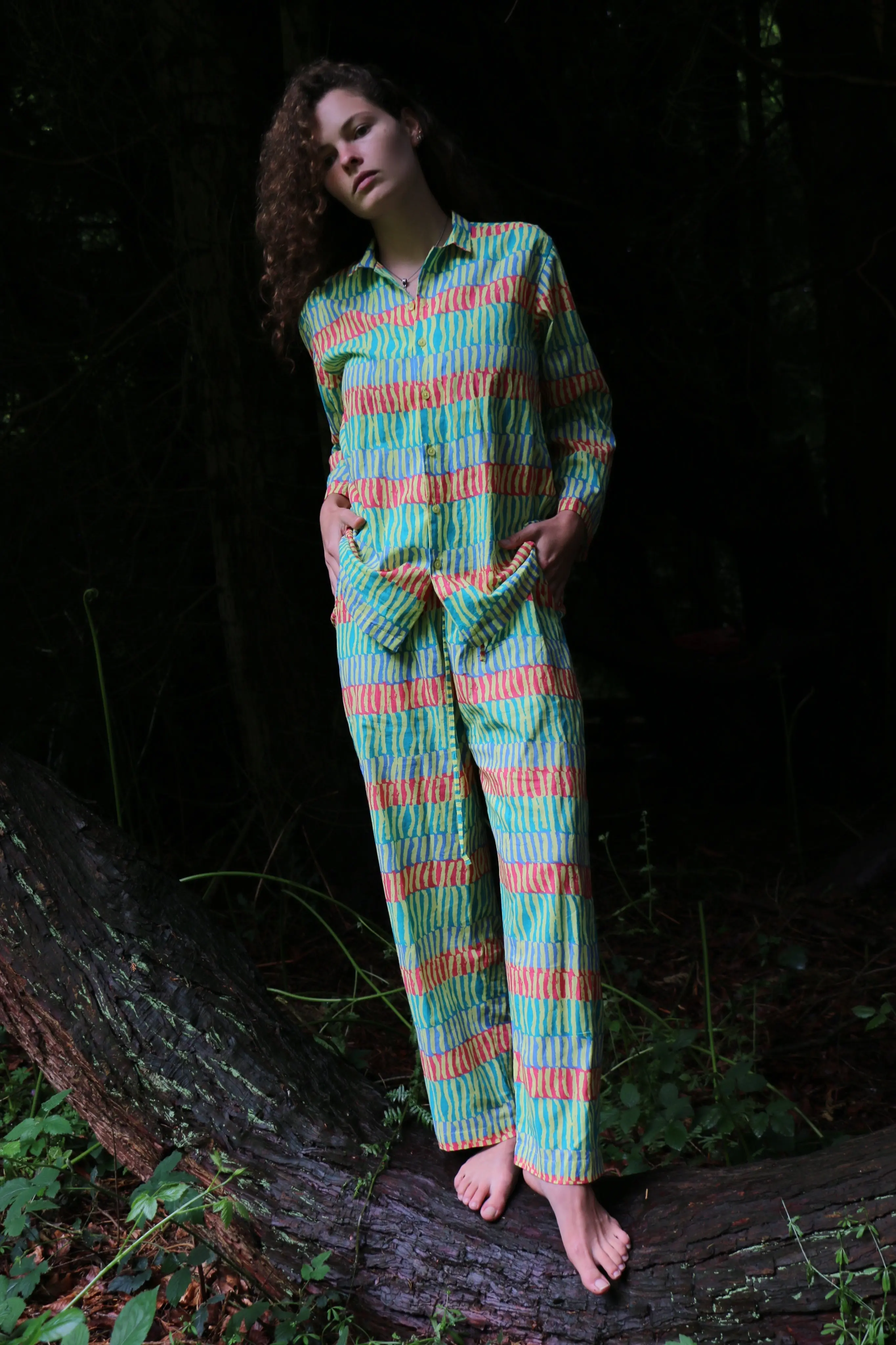 Can Noodle (Green) Unisex Cotton Pyjama Trouser / Pyjama Trouser Set