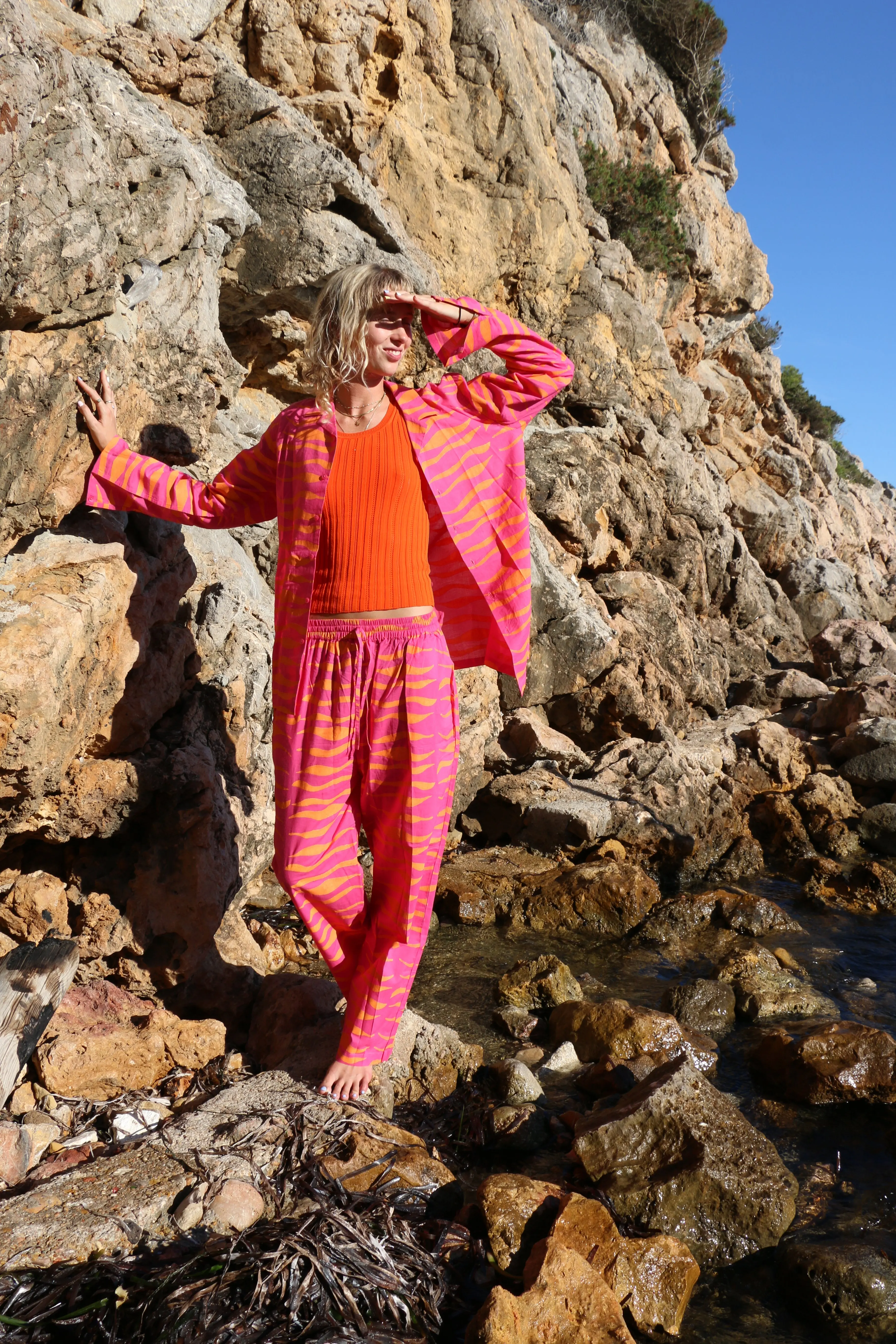 Can Tiger (Pink) Unisex Cotton Pyjama Trouser / Pyjama Trouser Set - Image 4