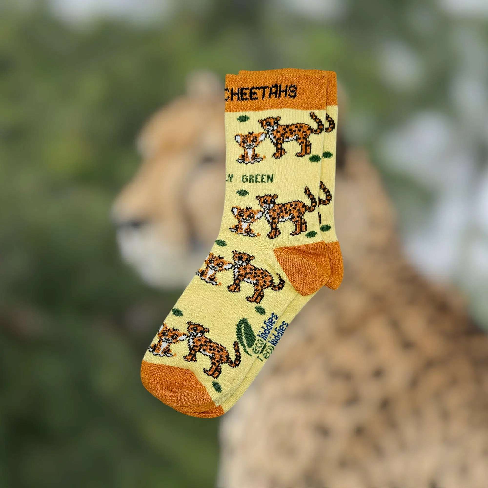 Caring Cheetahs Organic Cotton Kids Socks - Image 3