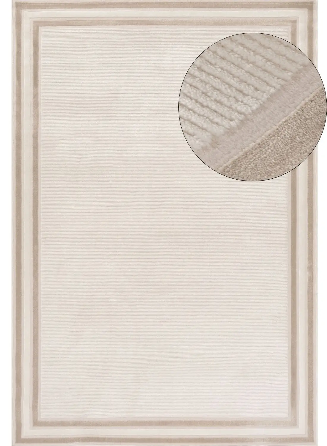 Carmel Cream-Beige Bordered Rug | 6060