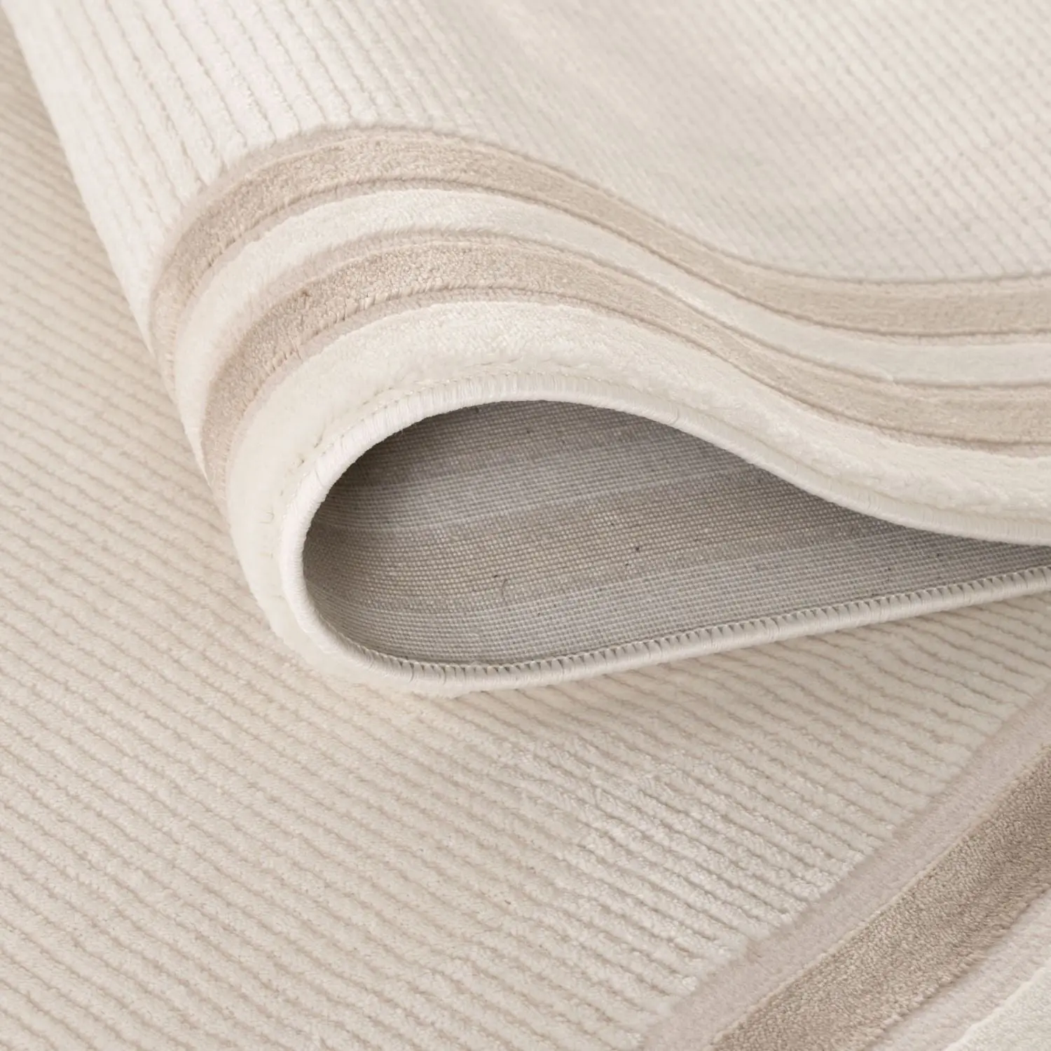 Carmel Cream-Beige Bordered Rug | 6060 - Image 3