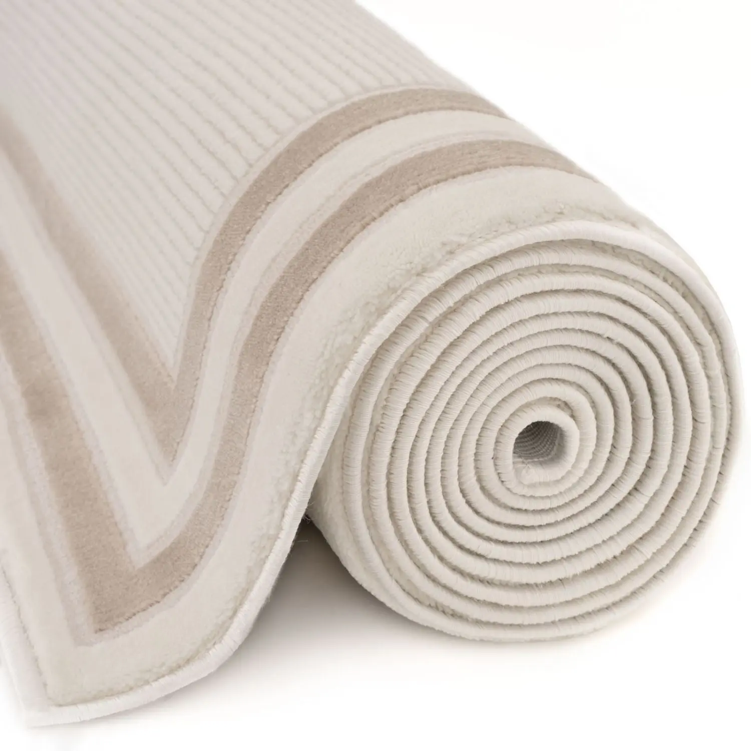 Carmel Cream-Beige Bordered Rug | 6060 - Image 5