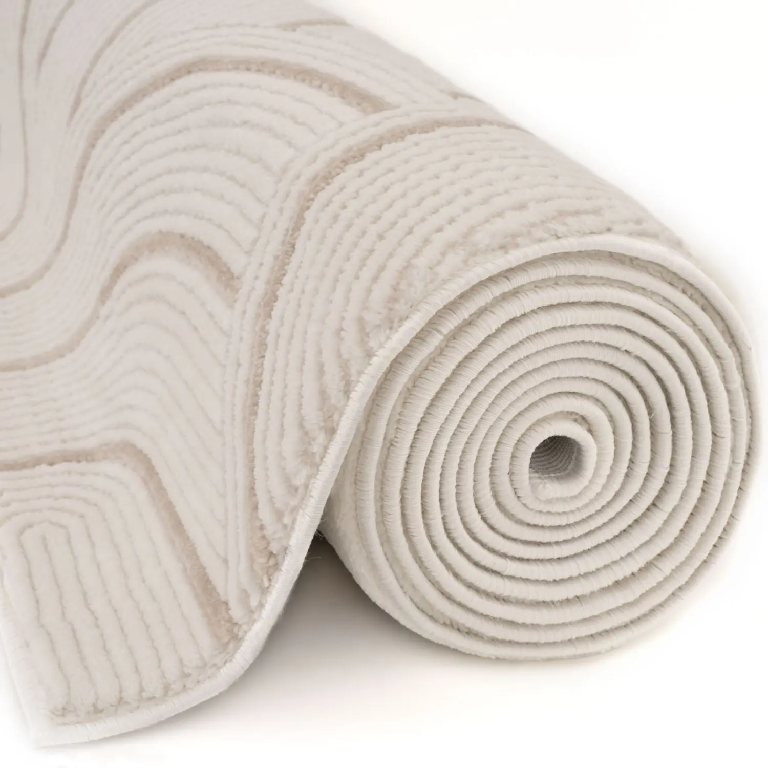 Carmel Cream-Beige Geometric Rug | 6070 - Image 5