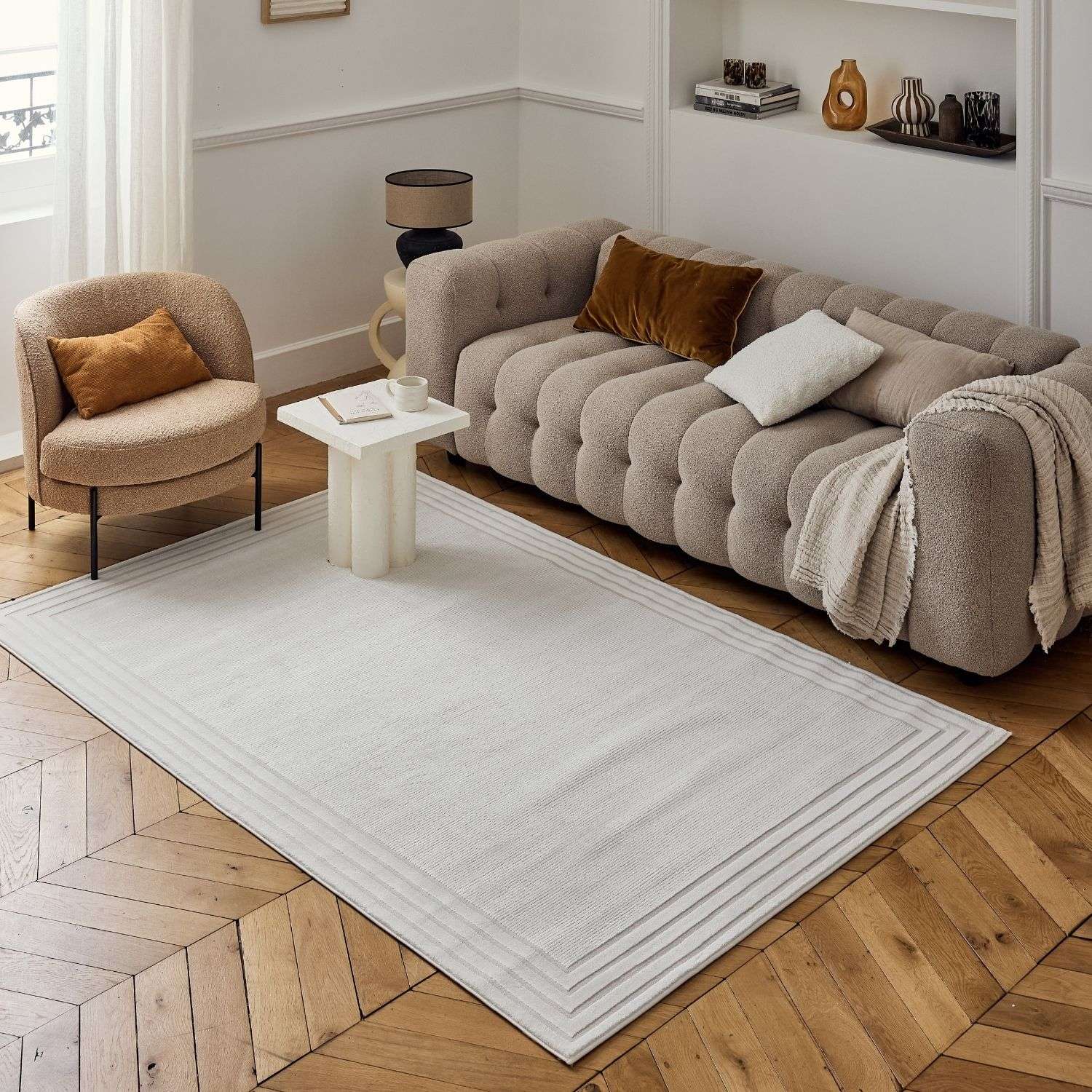Carmel Cream Bordered Rug | 6060 - Image 9