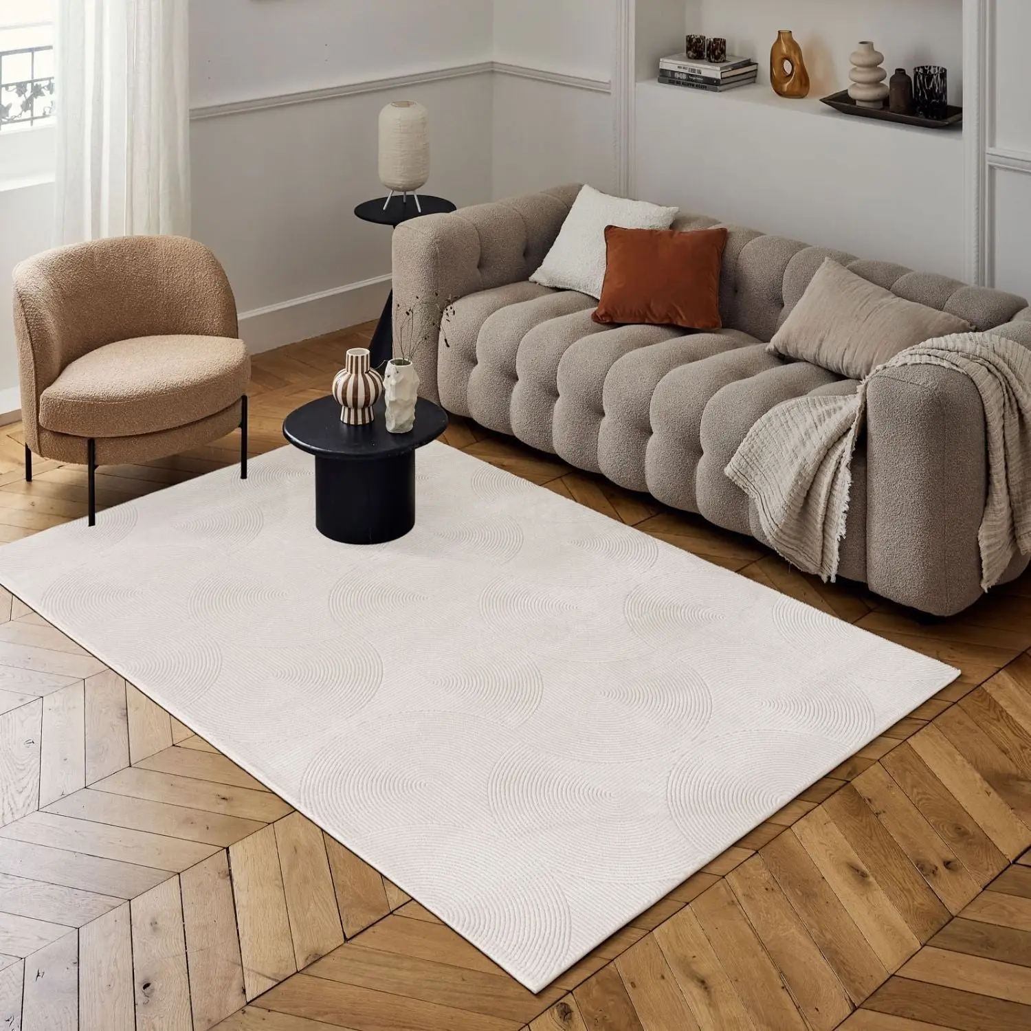 Carmel Cream Geometric Rug | 6070 - Image 7