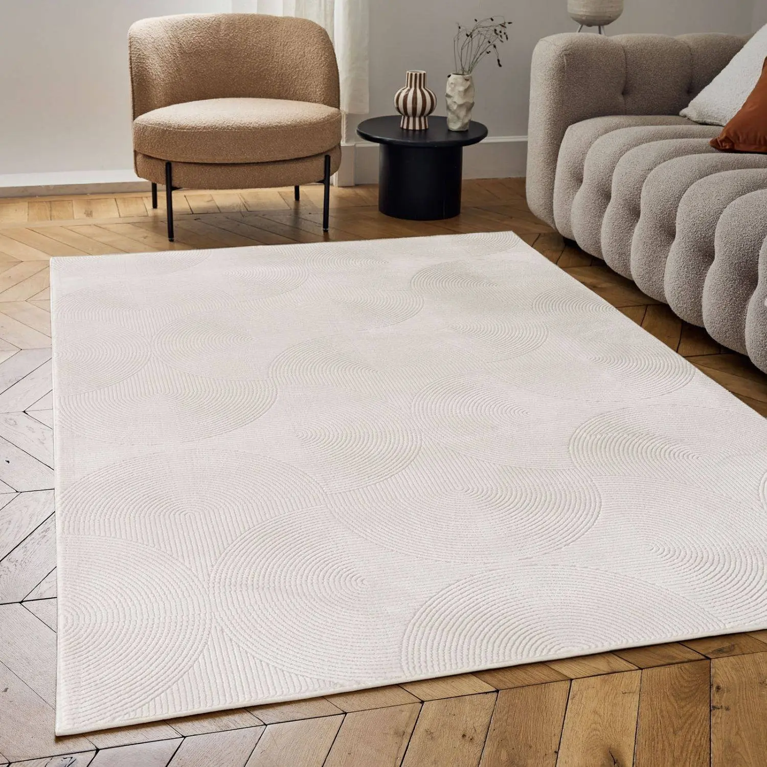 Carmel Cream Geometric Rug | 6070 - Image 8