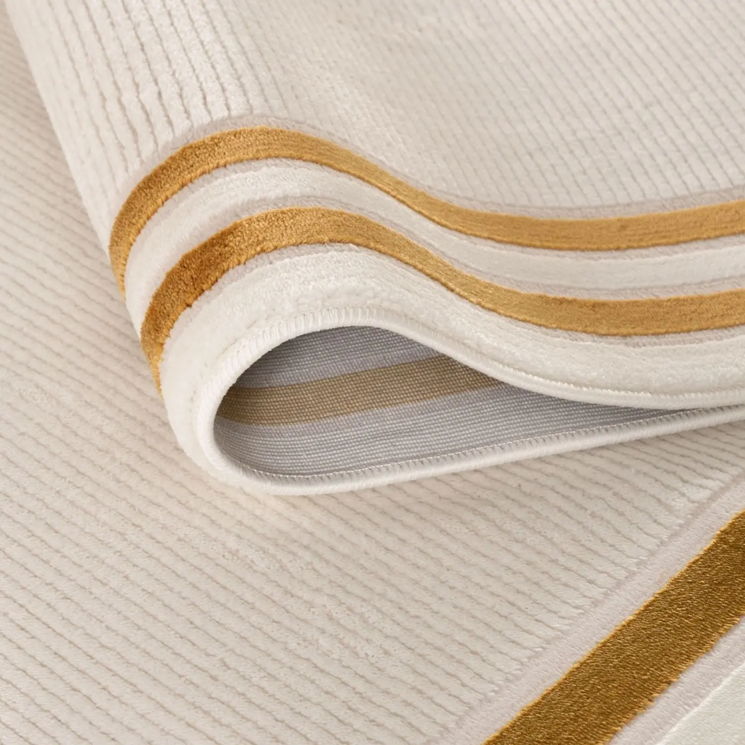 Carmel Cream-Gold Bordered Rug | 6060 - Image 3