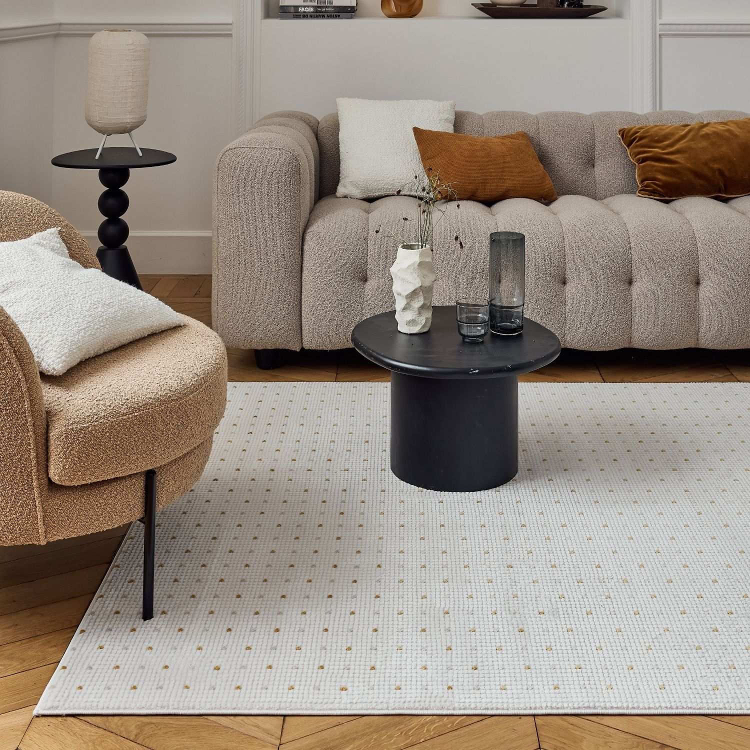 Carmel Cream-Gold Dots Rug | 6080 - Image 7