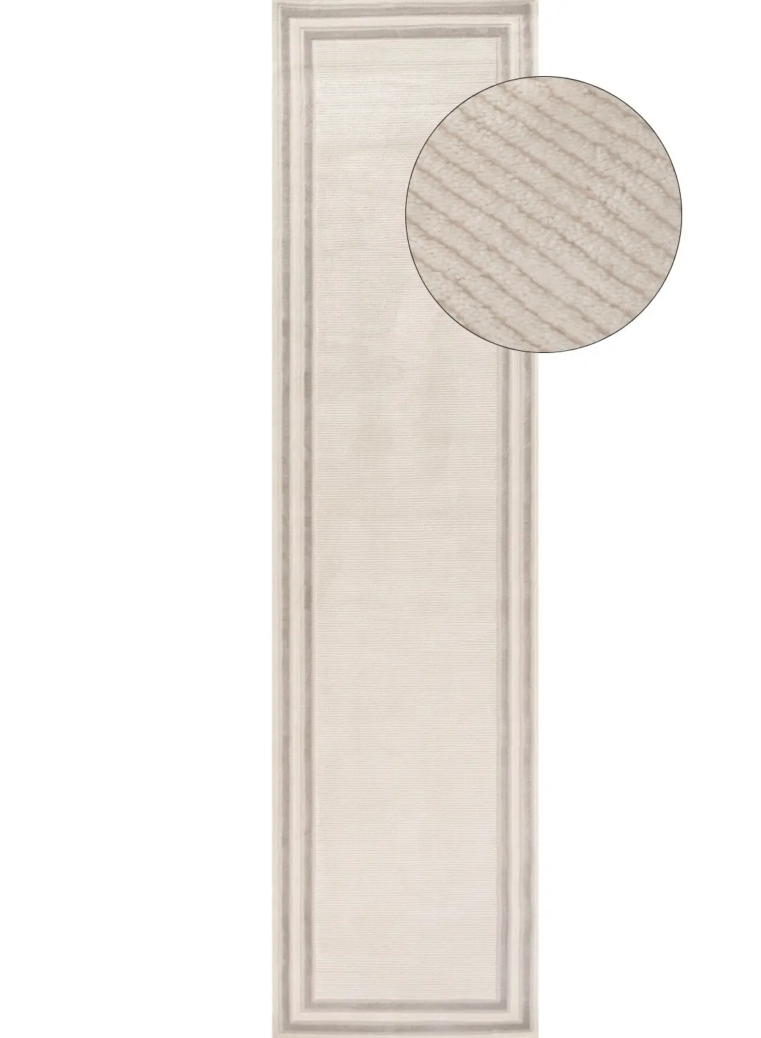 Carmel Cream-Grey Bordered Rug | 6060 - Image 10