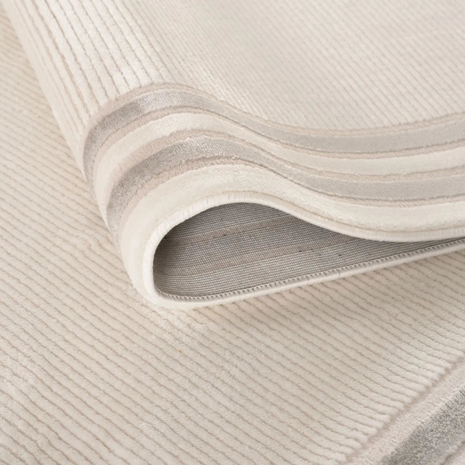 Carmel Cream-Grey Bordered Rug | 6060 - Image 3