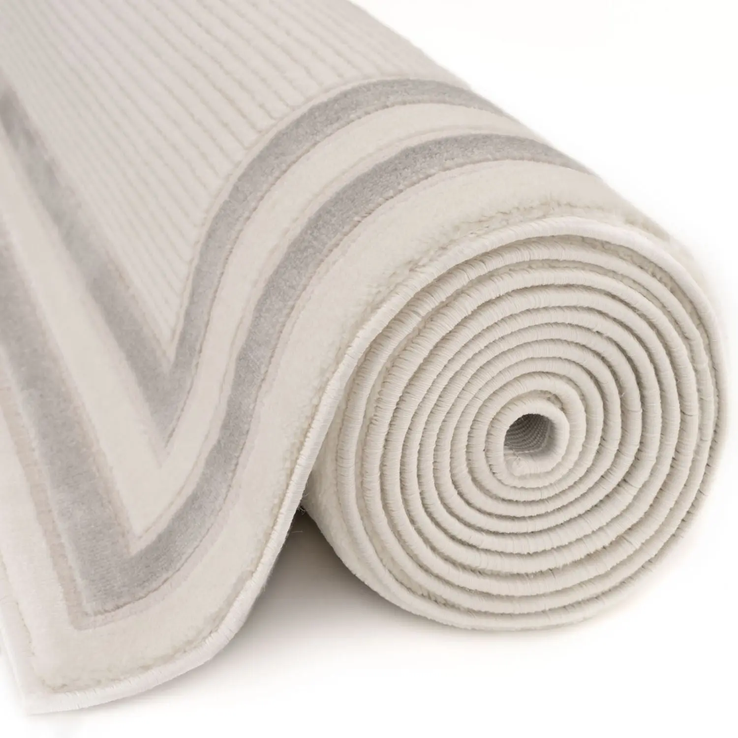 Carmel Cream-Grey Bordered Rug | 6060 - Image 5