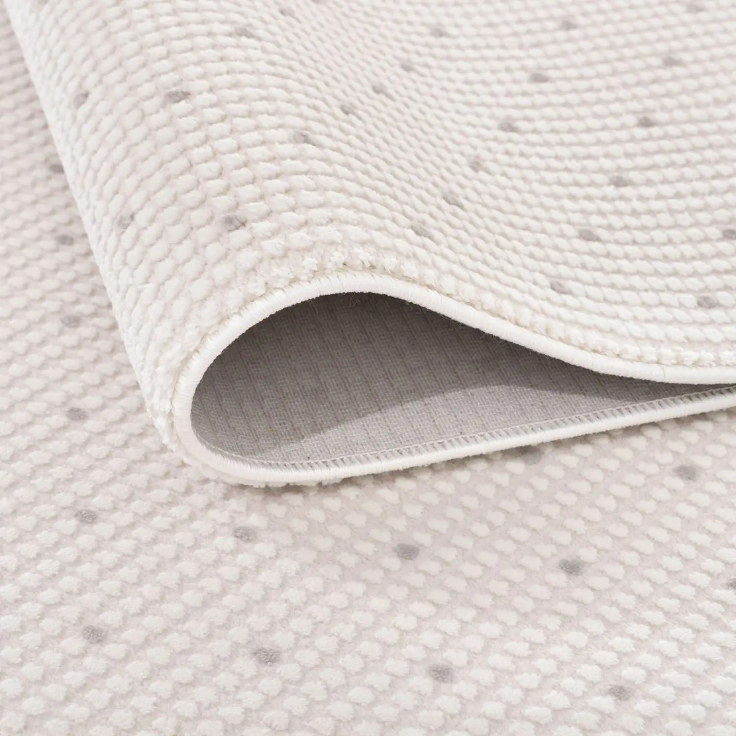 Carmel Cream-Grey Dots Rug | 6080 - Image 3