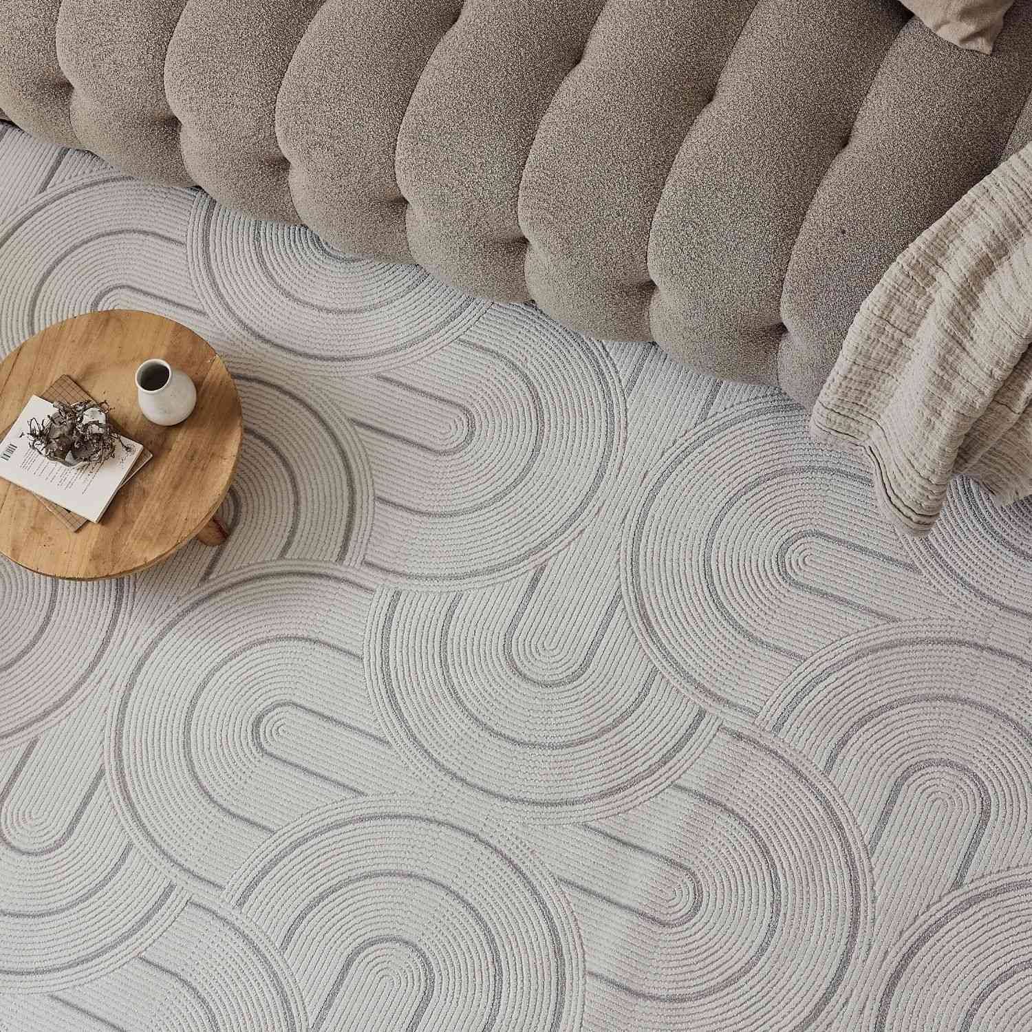 Carmel Cream-Grey Geometric Rug | 6070 - Image 6