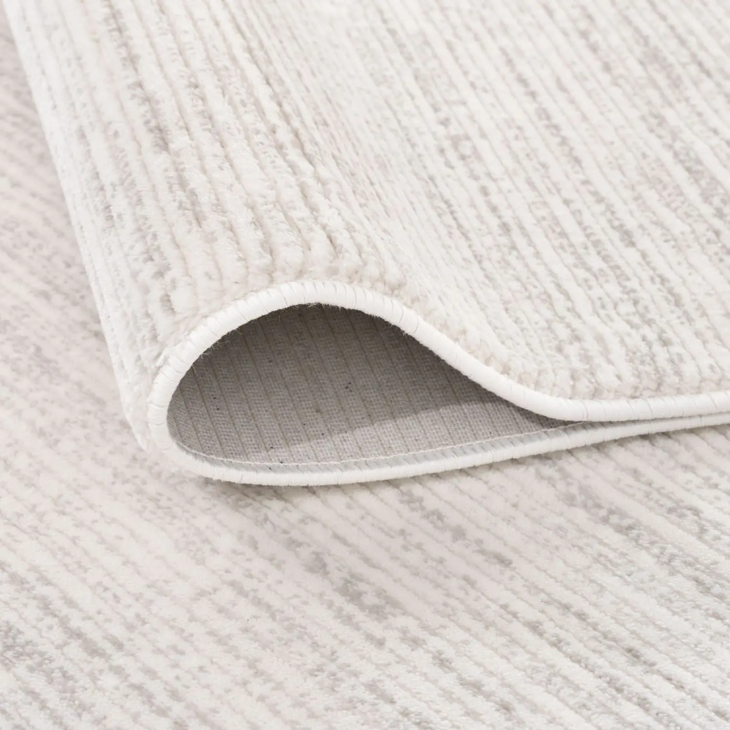 Carmel Cream-Grey Striped Rug | 6010 - Image 3