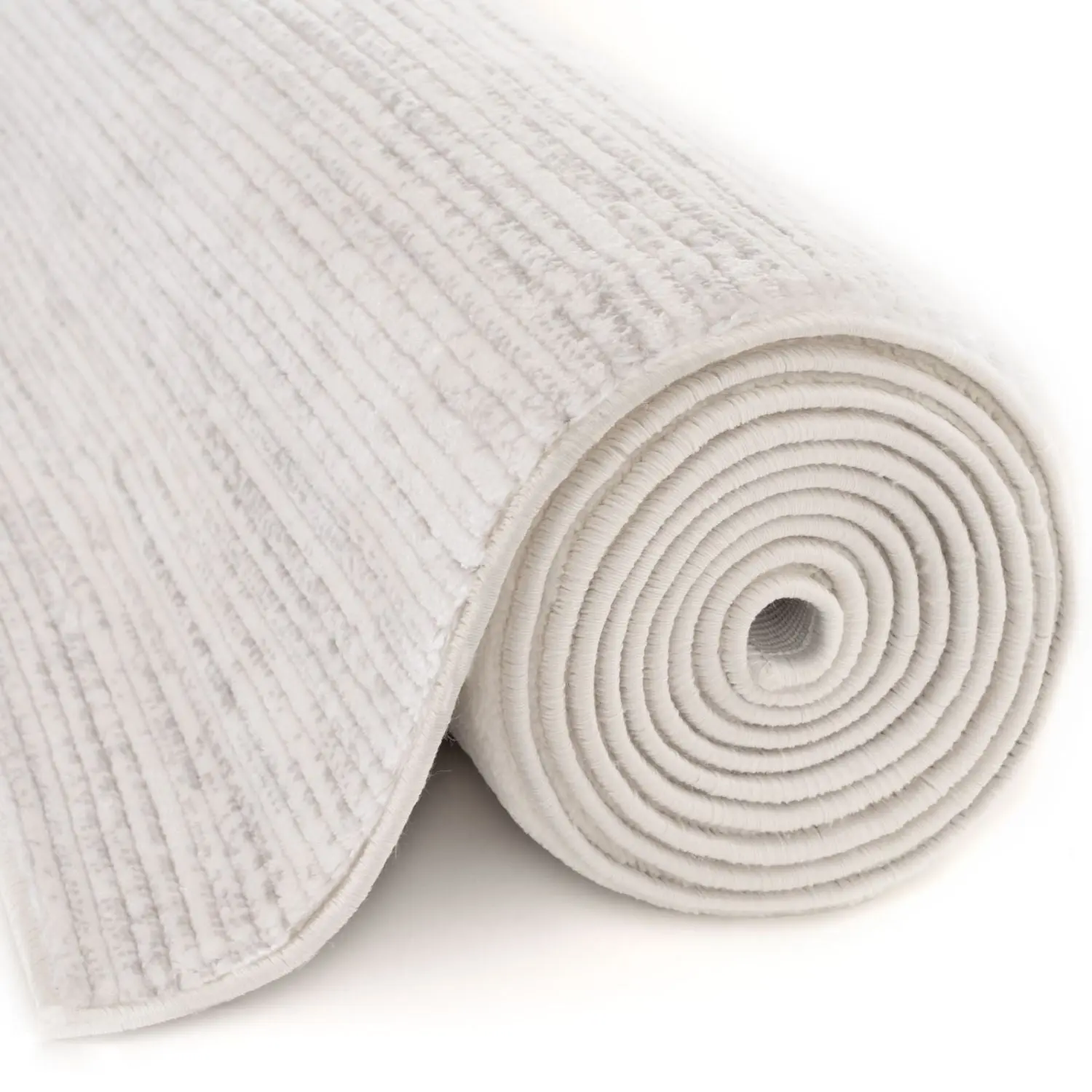 Carmel Cream-Grey Striped Rug | 6010 - Image 4