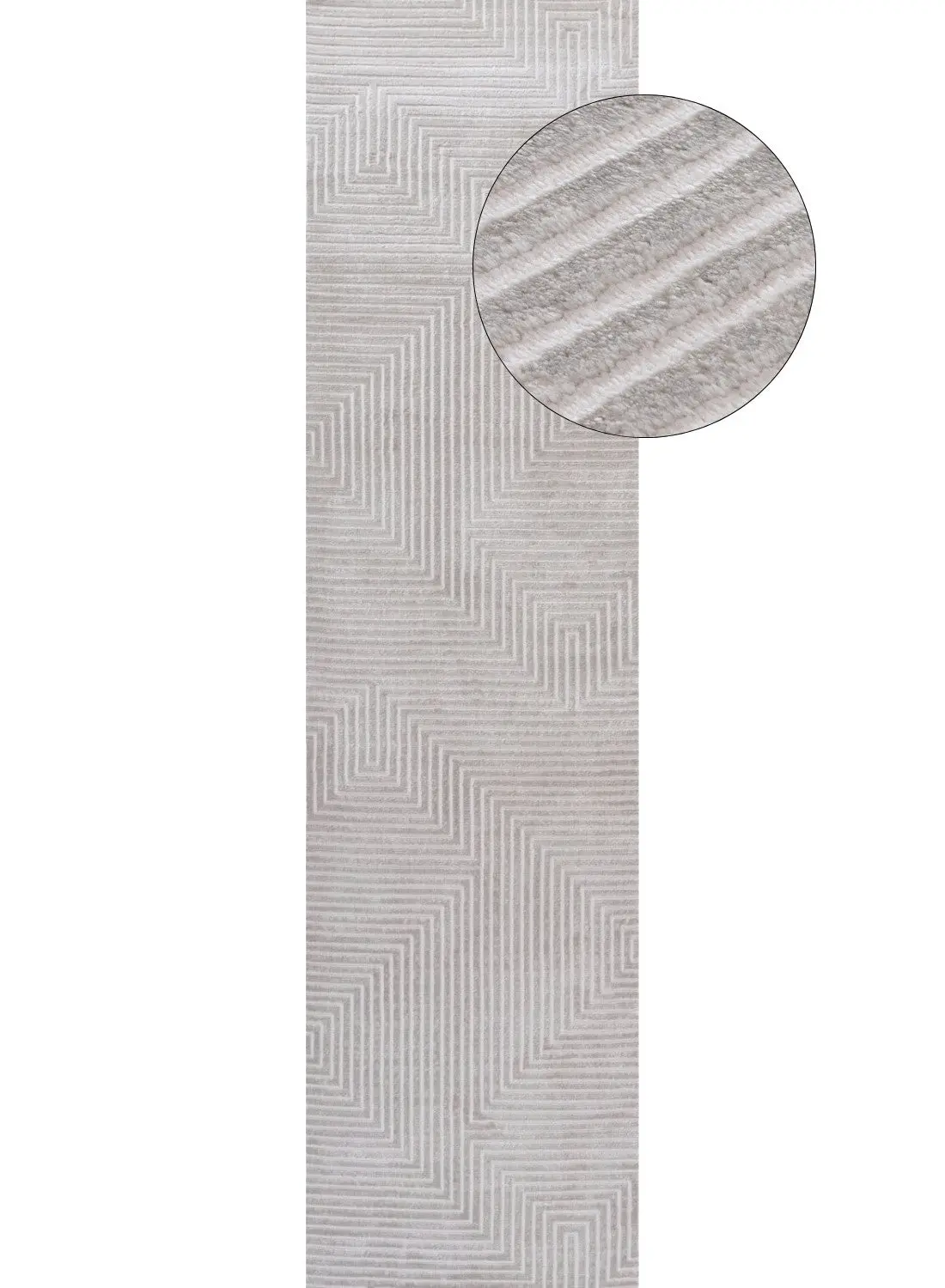 Carmel Grey-Cream Geometric Rug | 6050 - Image 10