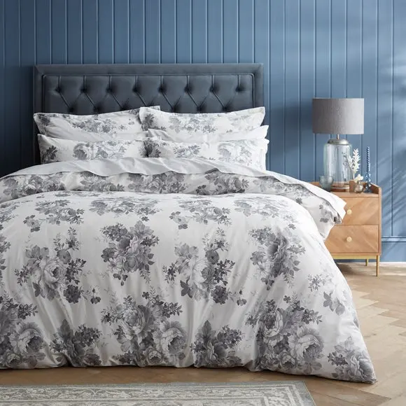 Cassidy Rose Silver Duvet Cover and Pillowcase Set