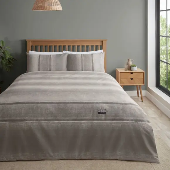 Catherine Lansfield Denim Grey Duvet Cover and Pillowcase Set