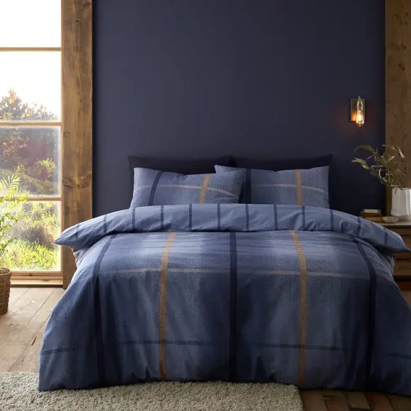 Catherine Lansfield Melrose Tweed Brushed Cotton Duvet Cover & Pillowcase Set