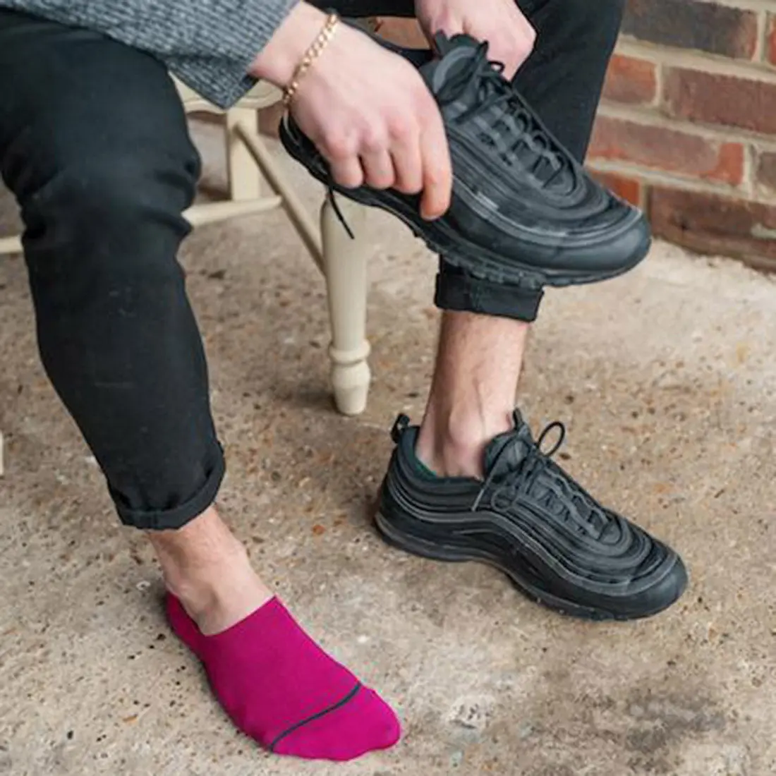 Cerise "No-Show" Bamboo Socks - Image 2
