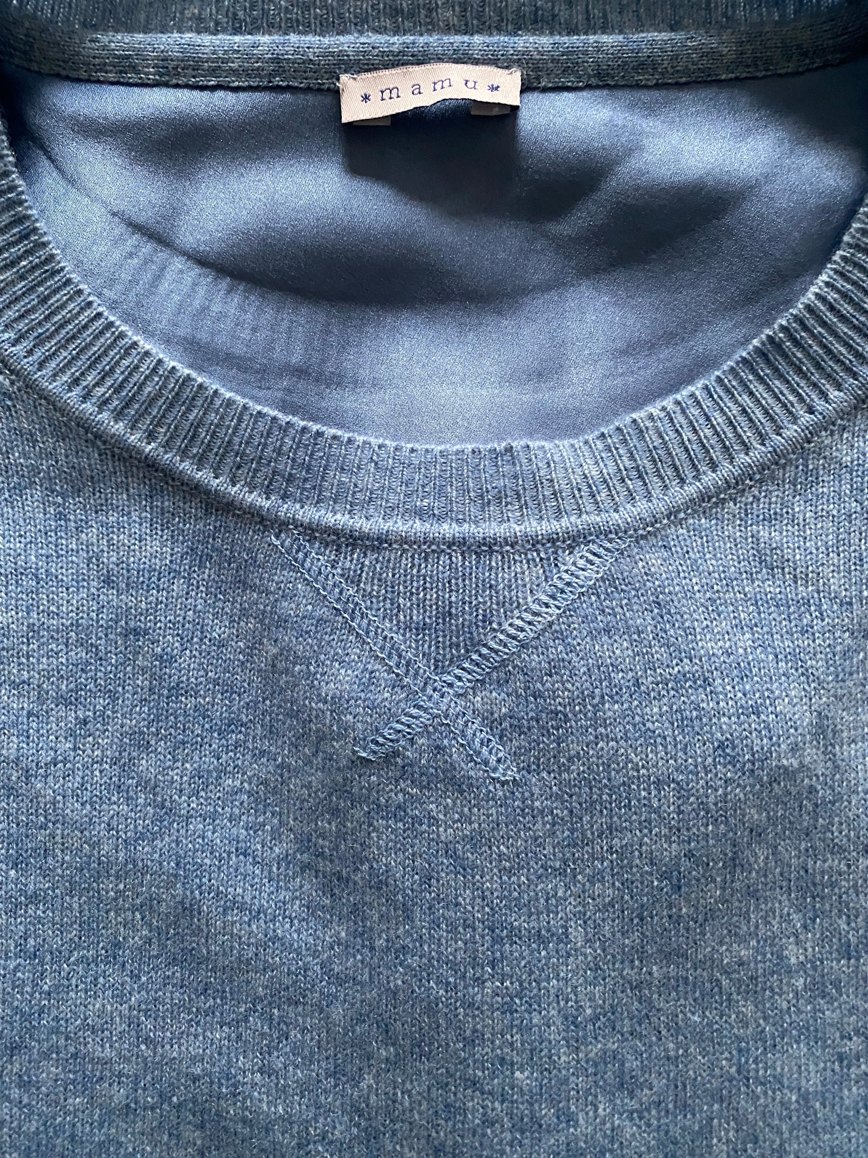 Chambray Blue Cashmere Sweatshirt - Image 2