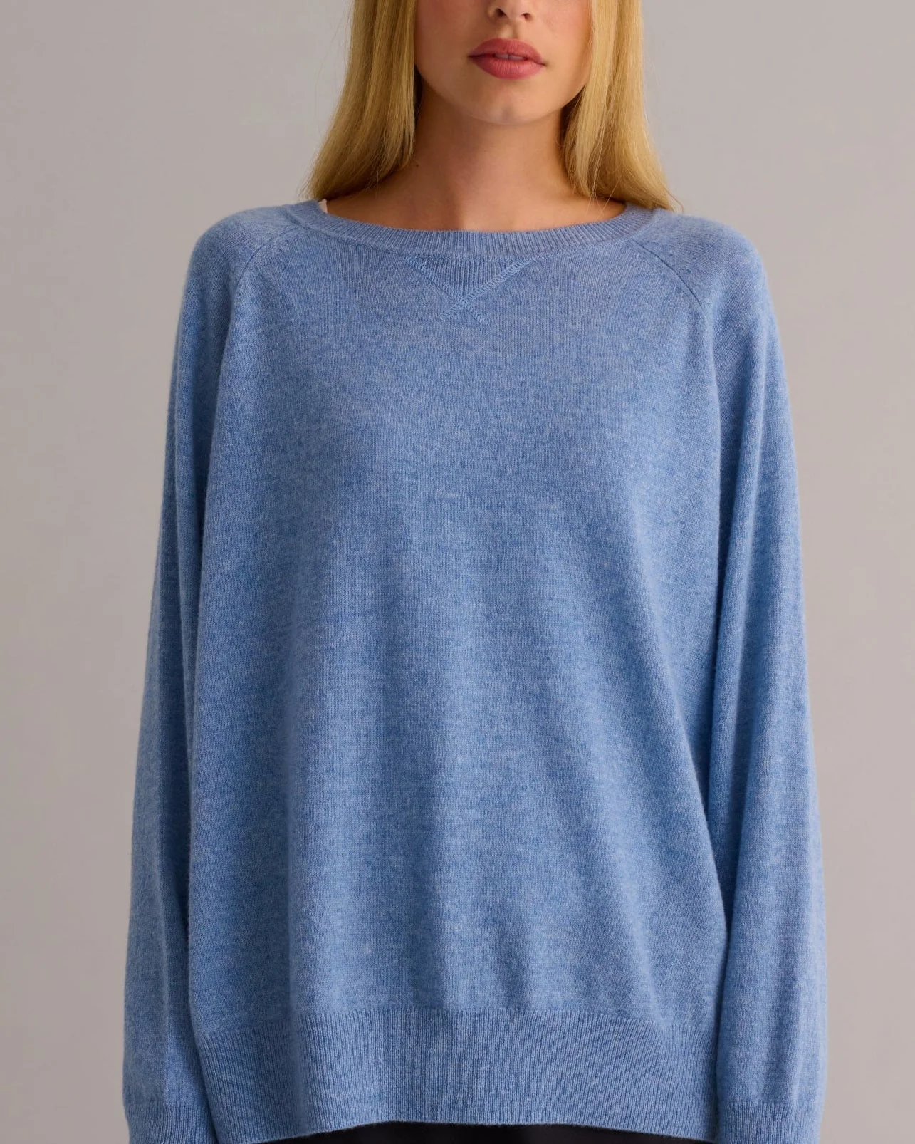 Chambray Blue Cashmere Sweatshirt - Image 3