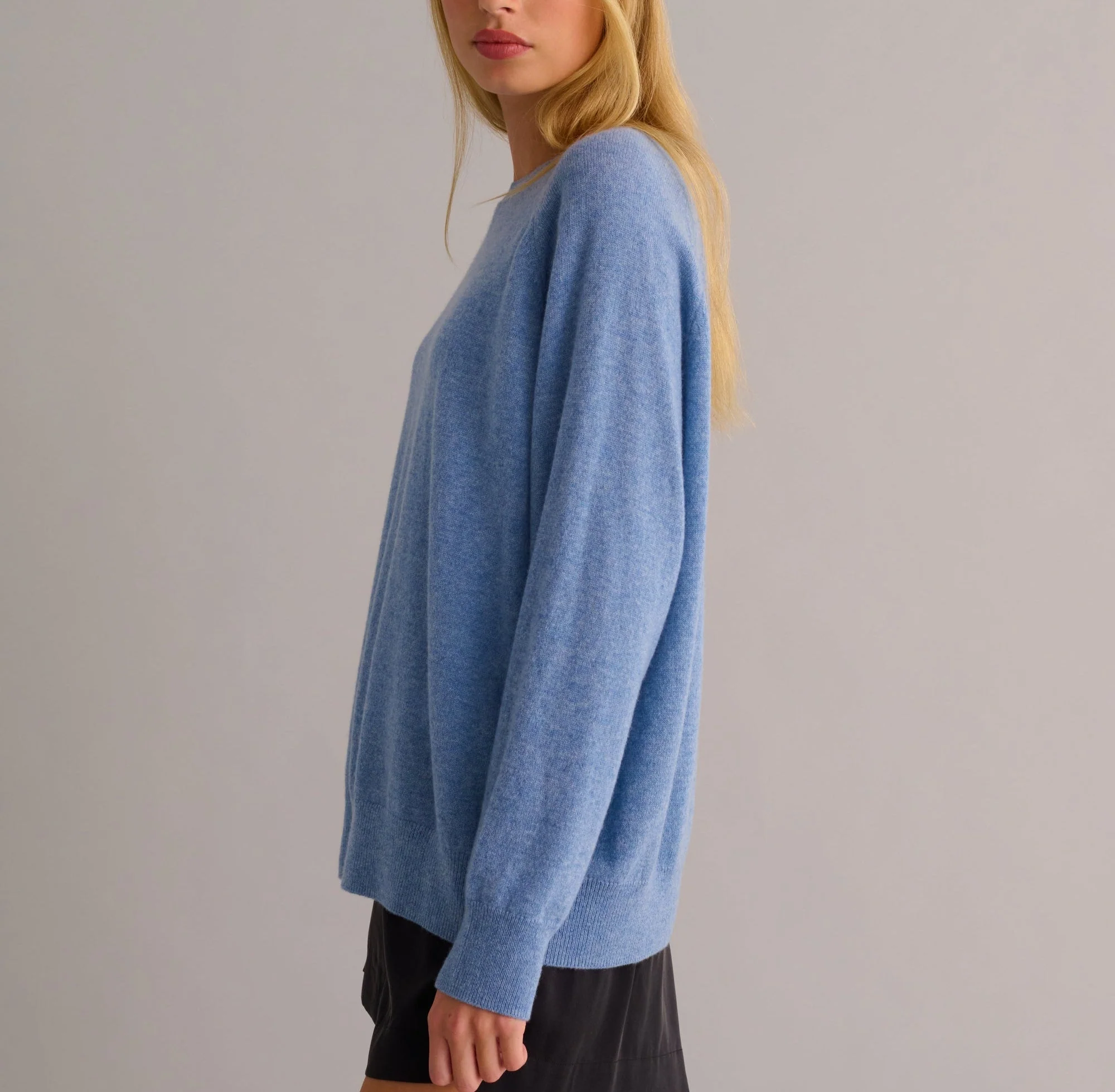 Chambray Blue Cashmere Sweatshirt - Image 5