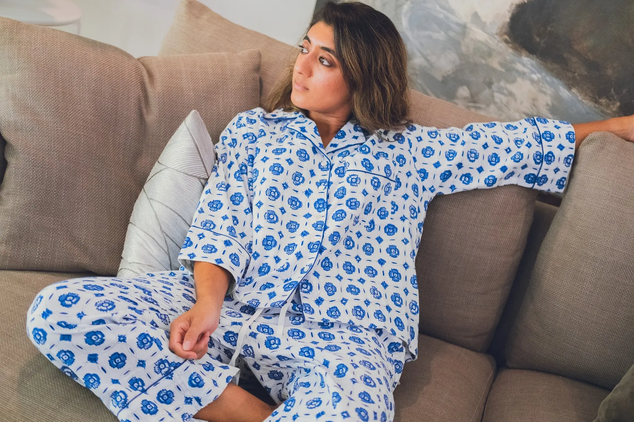 Chaya Cropped Wide Leg Pyjamas