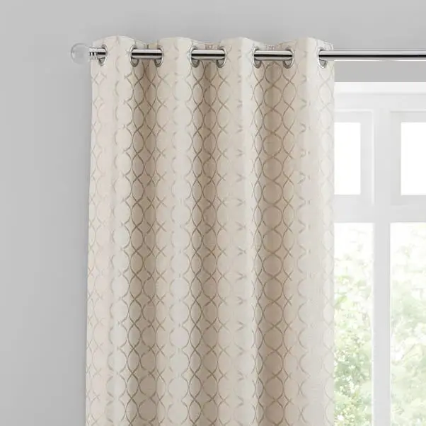 Chenille Ogee Eyelet Curtains - Image 11