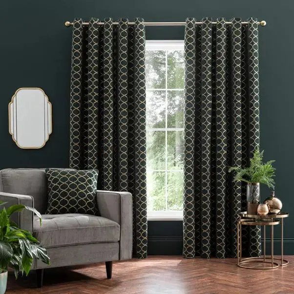 Chenille Ogee Eyelet Curtains - Image 17