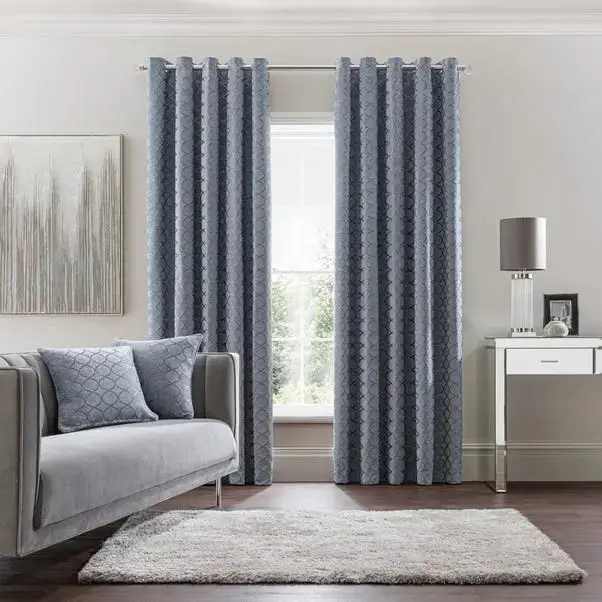 Chenille Ogee Eyelet Curtains - Image 2