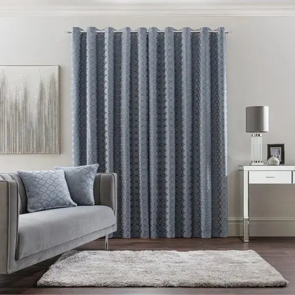 Chenille Ogee Eyelet Curtains - Image 4